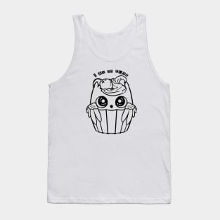 I AM SO CUTE BLACK WISE OWL AND CHERRY CUPCAKE Tank Top